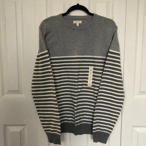 NWT Sonoma Life + Style gray striped sweater